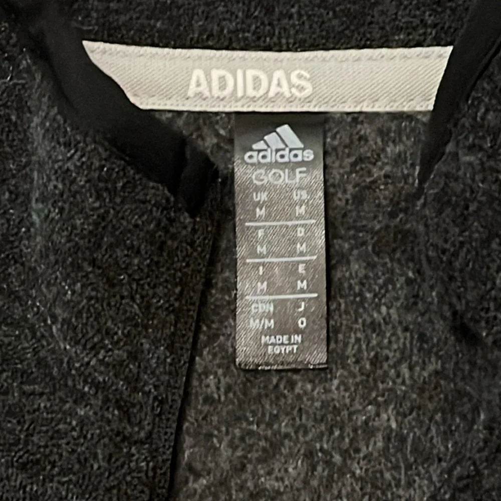 adidas golf men’s M 1/4 zip sweatshirt soft warm black  chest pocket shirt $70